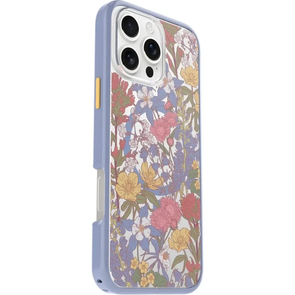 OtterBox Symmetry MagSafe iPhone 16 Case Wild Flowers Purple Botanical